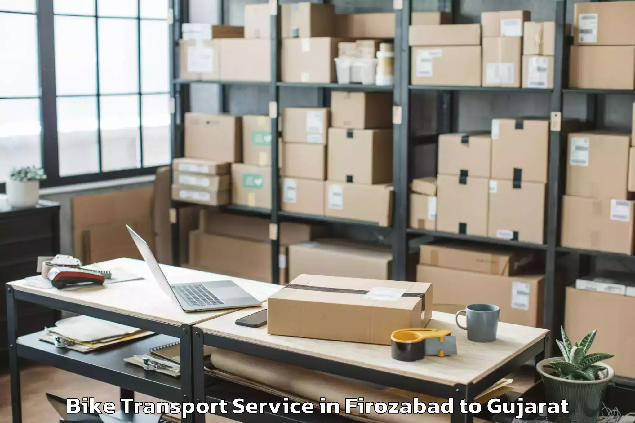 Top Firozabad to Sagbara Bike Transport Available